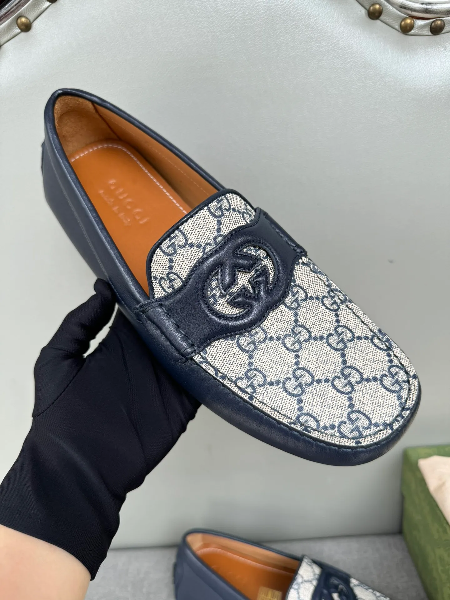 Batch 740💰[strong][strong][strong] Original order quality, new counter styles synchronized, Gucci counter new styles, handmade men's driving shoes, beanie shoes, slip-on shoes, lazy shoes, exquisite hand-stitching, workmanship details comparable to counters, Italian imported cowhide, water-dyed cowhide lining, tree paste leather feet, sweat-absorbent and deodorant, black, gray, blue, burgundy, 39-44 in large quantities in stock (38, 45 custom-made)